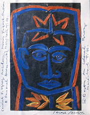 Serge Sauphar, Sans titre, huile sur papier, s.d., 27x21 cm,  A467. Dépôt de la Section du Patrimoine de la SFPE-AT au LaM, Villeneuve d’Ascq